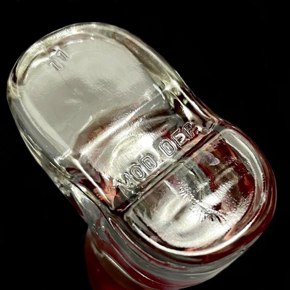 Vintage 1950s Lubiana Kristrall Italy Cranberry Flash Boot Shaped Shot Glasses - Picture 8 of 10